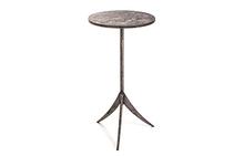 Stiletto Drink Table in Etched Silver Metal